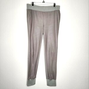 My Tribe Taupe Leather Front Joggers M